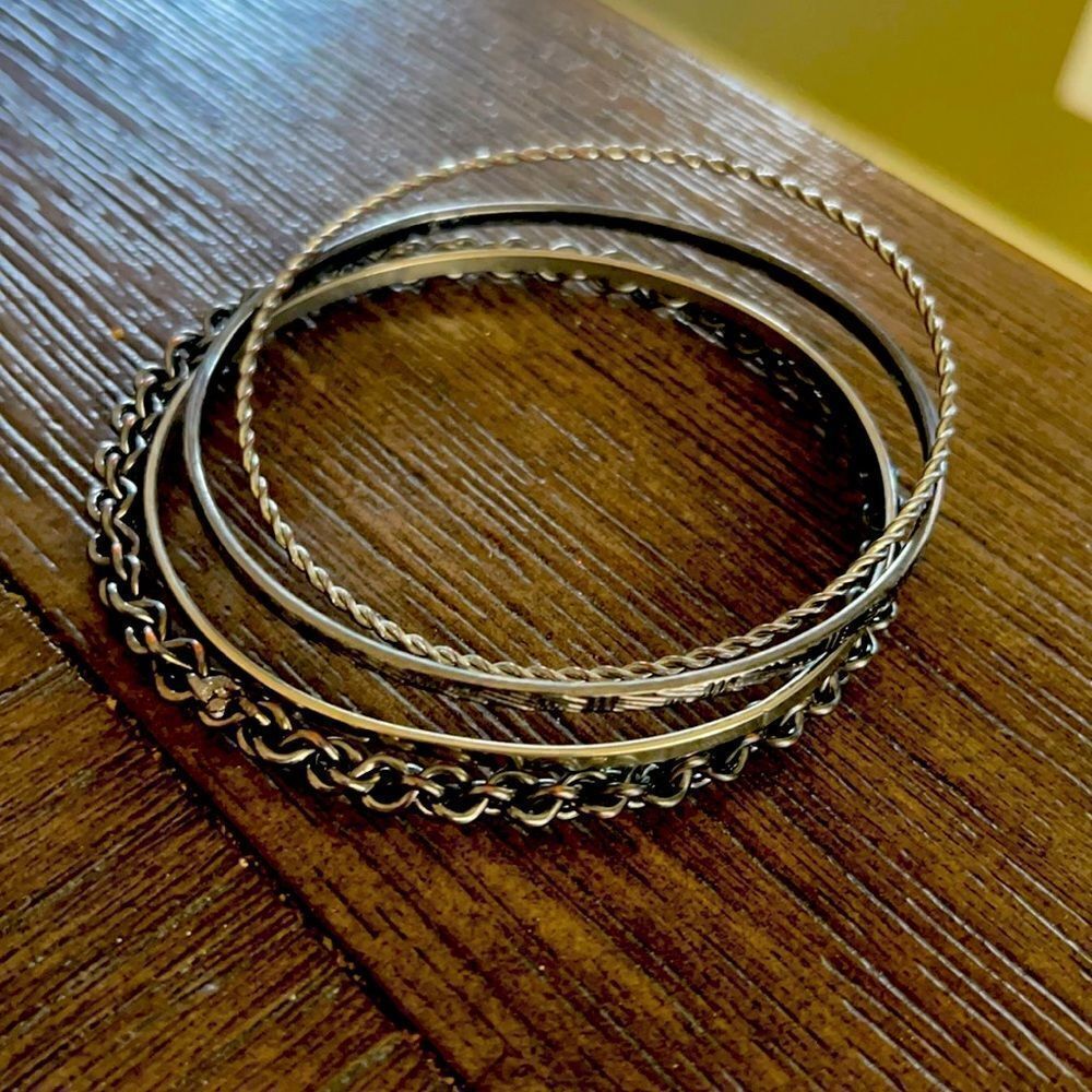 Silver Bangle Set - Costume Jewelry